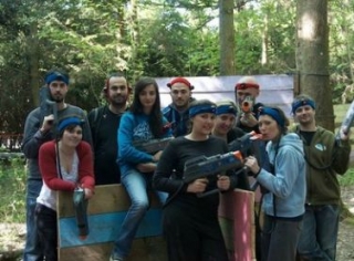  Juego de láser afuera en 77